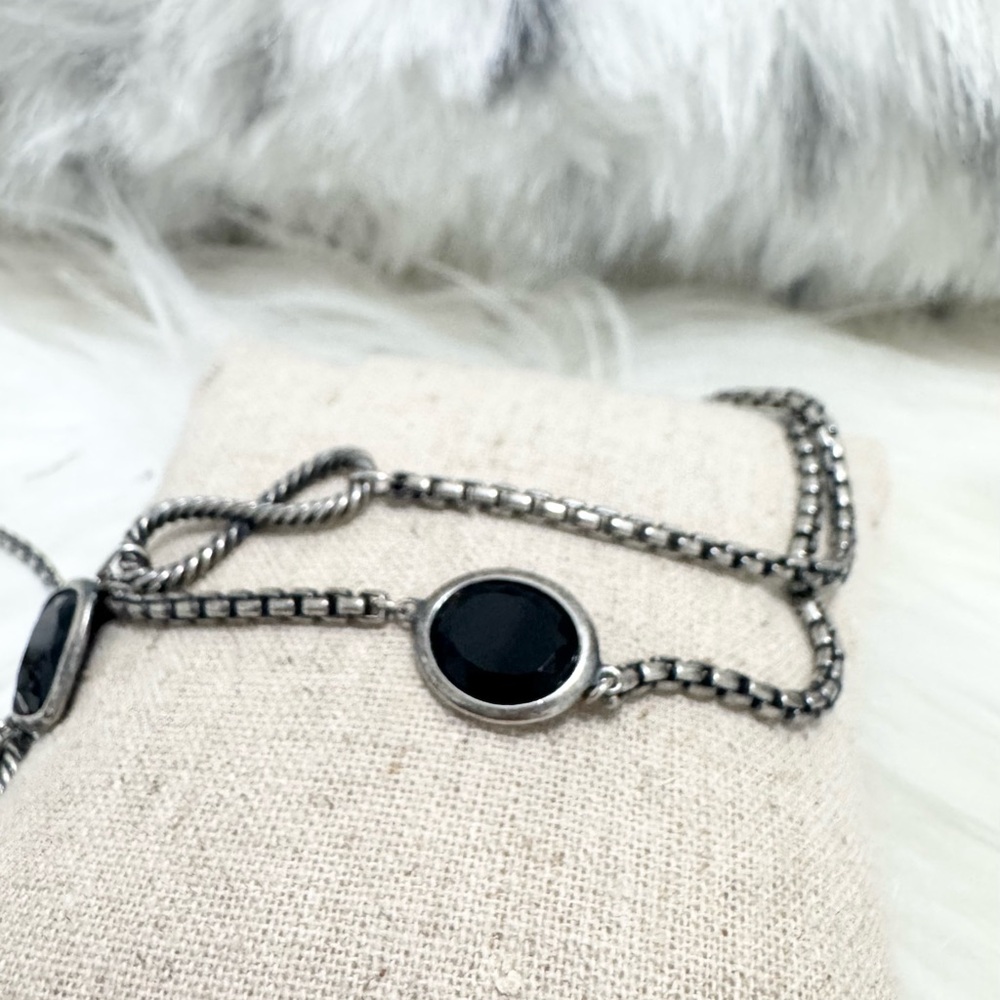 David Yurman 47” Infinity Necklace with Black Onyx .925 Sterling Silver - Picture 7 of 11